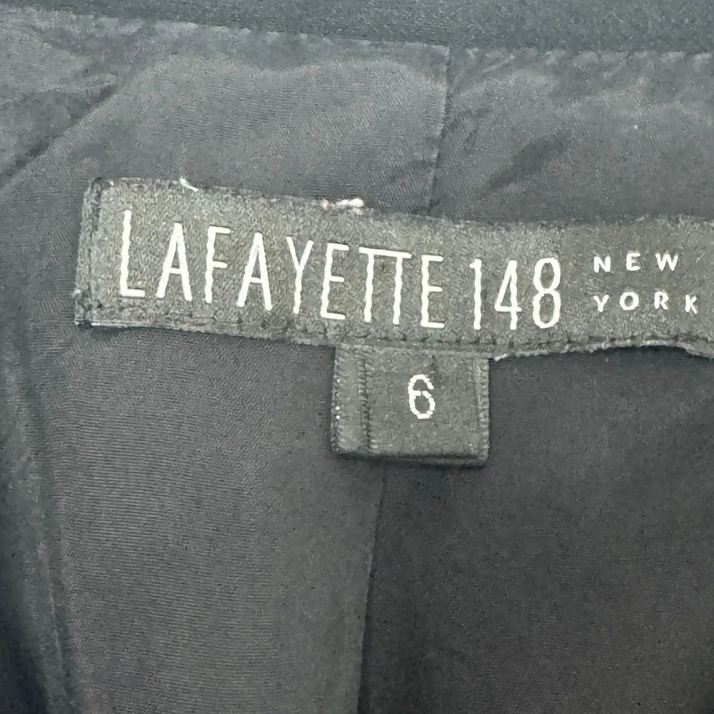 Lafayette 148 New York Blazer Women‎ 6 Black 3-Button 3/4 Sleeve Tailored Jacket